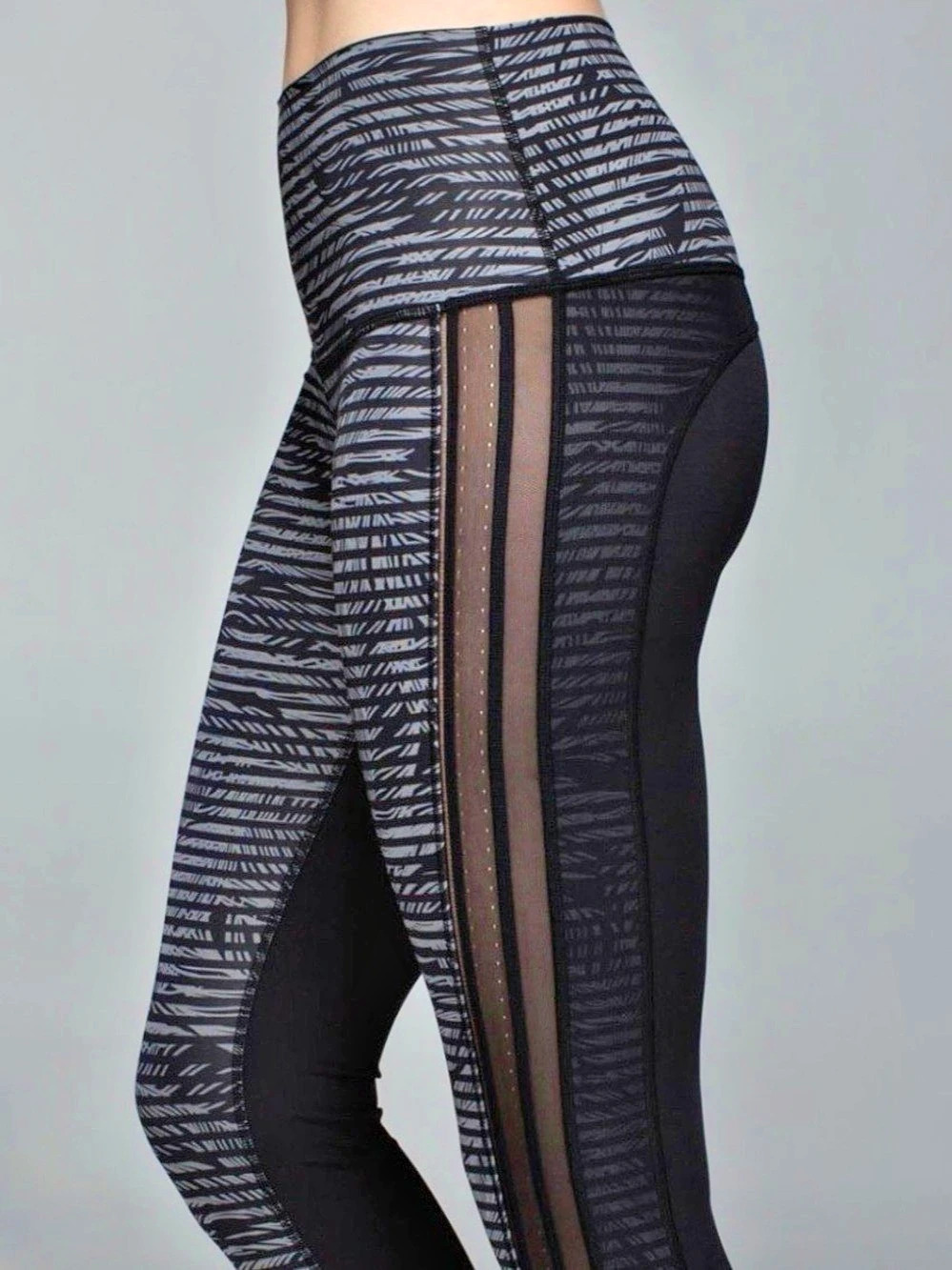 Lululemon Wunder Under Pant Legging 2 Luxtreme Palm Leaves Stripe Play Slate